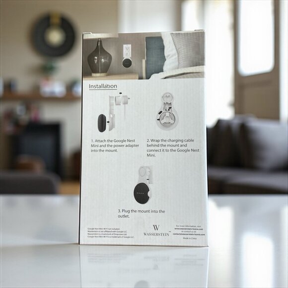 Wasserstein AC Outlet Mount for Google Nest Mini and Google Home Mini White - Picture 5 of 6